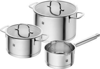 Zwilling Zwilling - Trueflow - Juego De 3 Cacerolas Con Funci&oacute;n De Vertido Para Inducci&oacute;n (acero Inoxidable), Color Plateado