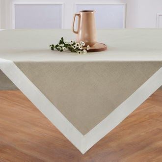 Solino Home Linen Table Throw - Contempo, 52 x 52, 52 x 52 in White And Natural at Nordstrom, Size Small