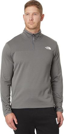 The North Face Cedar Trail Grid Fleece 1/4 Zip Mens Coat Smoked Pearl : 2XL, Fleece/Polyester