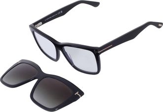 Tom Ford Blue Light Block with Gradient Smoke Clip On Square Mens Eyeglasses FT6069-B 001 54