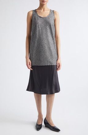 Maison Margiela Mixed Media Midi Dress in Grey Melange at Nordstrom, Size 42
