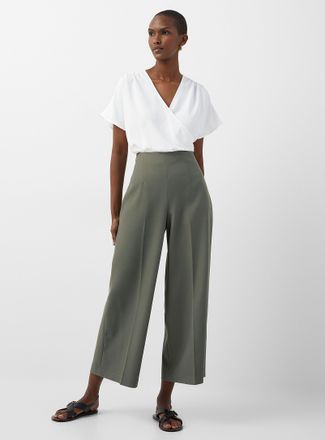 Contemporaine Womens Sleek cropped wide-leg pant