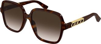 Gucci GG1189SA Asian Fit 003 Womens Sunglasses Tortoiseshell Size 59 - Free RX Lenses - Free RX Lenses
