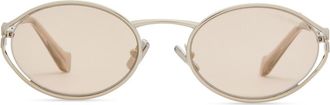 Miu Miu Oval-frame Sunglasses - Silver - One Size