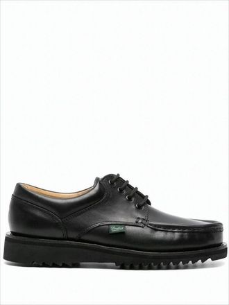 Paraboot Moc Toe Black Leather Dress Shoes