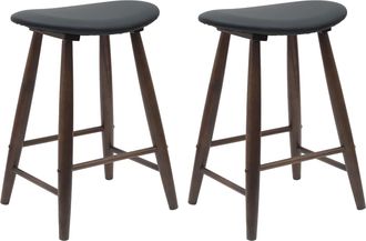 vidaXL Sillas De Comedor 2 Uds. Madera De Caucho S&oacute;lido Marr&oacute;n Claro Vidaxl