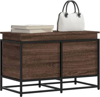 vidaXL Caja De Almacenaje Con Tapa Madera Marr&oacute;n Roble 80x40x51,5 Cm Vidaxl