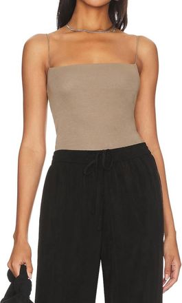 Enza Costa Essential Strappy Tank Top In Olive Oil