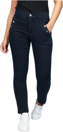 2-Biz Donkere Denim Hoge Taille Broek - Dames - Skinny Jeans - Blauw - 2XL - Denim - Jeans