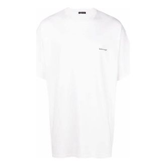 Balenciaga Small Logo Print Cotton T-Shirt White 556151TYK289000