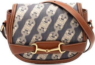 Celine Pre-owned Celine Small Maillon Triomphe Jacquard and Calfskin Crecy Crossbody Ladies 8NA4VDOOQAIYUSZ5