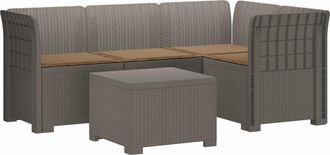 vidaXL Sof&aacute; De Jard&iacute;n Para 4 Personas Con Cojines Y Dise&ntilde;o De Rattan Vidaxl