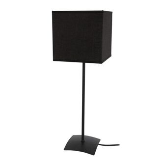 Tosel L&aacute;mpara de mesita cuadrada metal negro pantalla negro