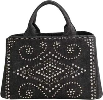 Prada Pre-owned Handbags, female, Black, Size: ONE SIZE Pre-owned Cabas
