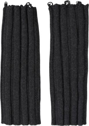 Dolce & Gabbana Black Virgin Wool Knitted Fingerless Mens Gloves