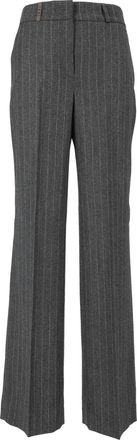 PESERICO Pinstripe Mid-Rise Straight-Leg Pants