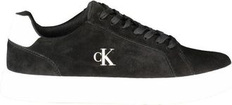 Calvin Klein Zwarte Leren Herensneaker