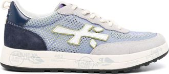 Premiata logo-appliqu&eacute; low-top sneakers - men - Polyester/Polyethylene vinyl acetate (PEVA)/Calf Leather/Calf Suede - 11 - Blue