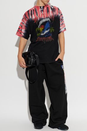 Balenciaga T-shirt With Colorful Print, Mens, Black