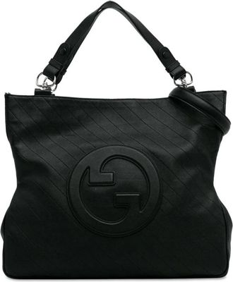 Gucci Pre-owned Leren Tote Bag met Handgrepen - Dames - Vintage Shopper - Zwart - ONE Size - Leer - Vintage