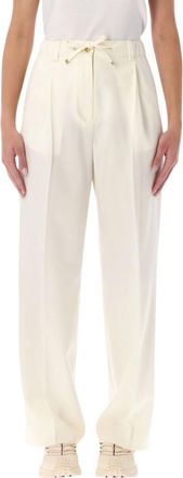 Moncler White Wide Leg Trouser