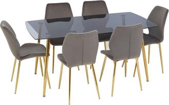 Premier Housewares Interiors By Premier Contemporary Grey Rectangular Dining Set, Space Saving Design Dining Set, Durable Small Dining Set For House