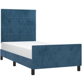 vidaXL Vidaxl - Estructura De Cama Sin Colch&oacute;n Terciopelo Azul Oscuro 80x200 Cm