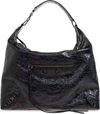 Balenciaga Le City Hobo Medium - Dames - Tassen - Zwart - Maat: ONE Size Katoen