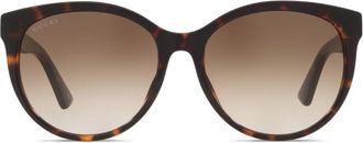 Gucci oval-frame sunglasses - women - Acetate - 56 - Green