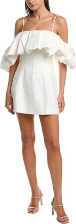 SIMKHAI Puff Detail Linen-Blend Mini Dress