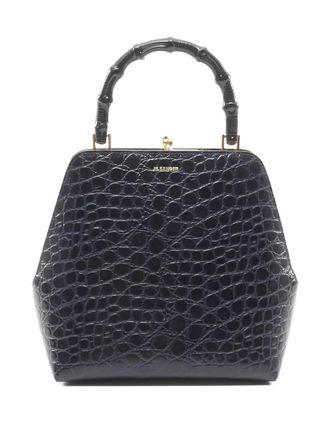 Jil Sander 2010s Goji bamboo square tote bag - women - Calf Leather - One Size - Blue