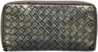 Bottega Veneta Pre-owned Vintage Portemonnee - Dames - Vintage Accessoires - Grijs - ONE Size - Leer - Vintage