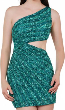 Scala Short Homecoming Fitted Sequin Cocktail Dress In Mermaid