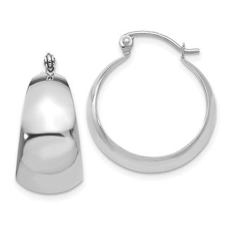 Diamond2Deal 10k Gold Polished 10.5mm Tapered Hoop Earrings