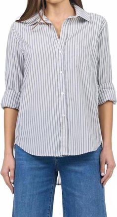 Dear John Denim Galina Long Sleeve Top In Chalkboard Stripe