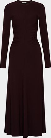 Vince Ruched-Seam Long-Sleeve Dress