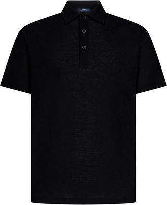 Herno Black short-sleeved polo shirt