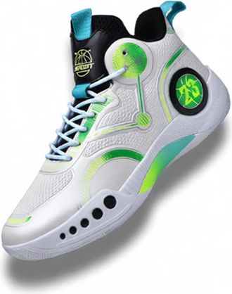 Generic Mens Comfortable Breathable Basketball Shoes - High-top Anti-Slip Athletic Training Shoes - Stylish Casual Sneakers (Green,8.5)