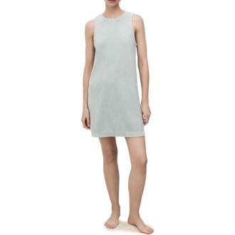 Mango Overdyed Cotton Blend Terry Nightgown in Mint Green at Nordstrom, Size Small