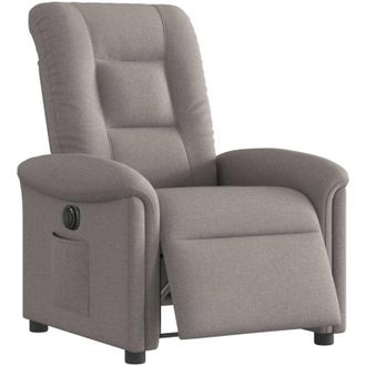 vidaXL Sill&oacute;n Reclinable El&eacute;ctrico Tela Gris Taup&eacute; Vidaxl