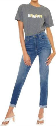 Kancan Janice High Rise Cigarette Leg Jeans In Medium Wash