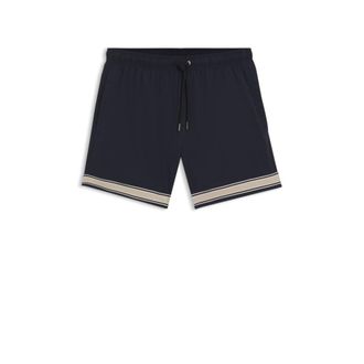 BOSS Drawstring swim shorts in stretch fabric with tape trim