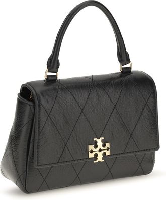 Tory Burch Womens Charlie Mini Handbag Black Calf Leather Bos Taurus Wallet