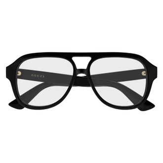 Gucci Navigator Optisch Montuur - unisex - Brillen - Zwart - 55 MM - Accessoires