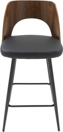 Signature Silla de barra en vinilo negro L45 cm - AUSTIN