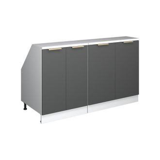 Vicco Conjunto De Armarios Para Techo Inclinado Rion, Antracita-oro, 140 Cm Lote De 2 Carcasas De Armario 60 Cm De Profundidad, Vicco