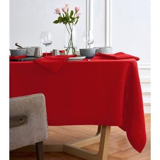 Solino Home Linen Tablecloth for Dining Table, Holiday and Everyday Dining Table Decor - Sonoma in Red at Nordstrom, Size Xx-Small