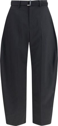 sacai Black Polyester Casual Mens Pants