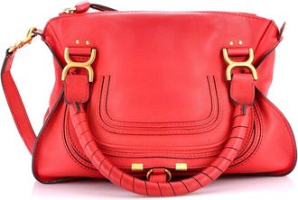 Chlo&eacute; Red Leather Marcie Satchel Medium (Authentic Pre-Loved)