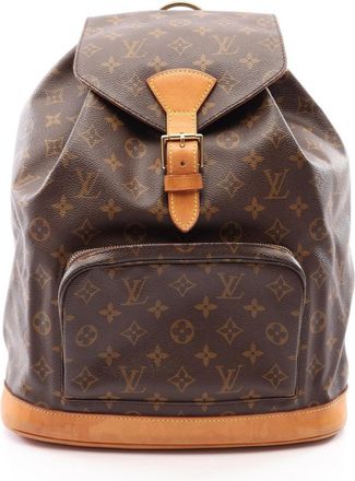 Louis Vuitton Brown Monogram Coated Canvas Leather Backpack (Pre-Owned)